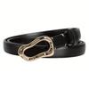 Women'S Simple Thin Belt Casual High Sense Irregular Button Head Slim Pants Belt Women