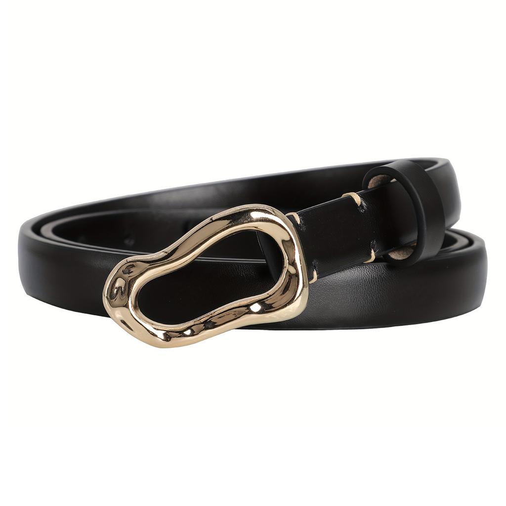 Women'S Simple Thin Belt Casual High Sense Irregular Button Head Slim Pants Belt Women