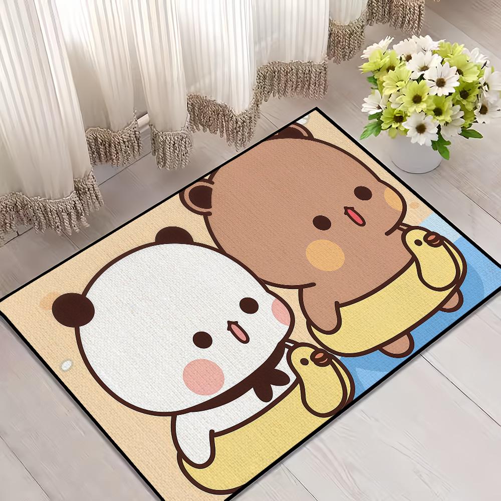 kawaii cartoon art bear d-dudu b-bubu small carpet Rug Carpet Home Decor Bedroom Mat Hallway Balcony Entrance Doormat Decoration