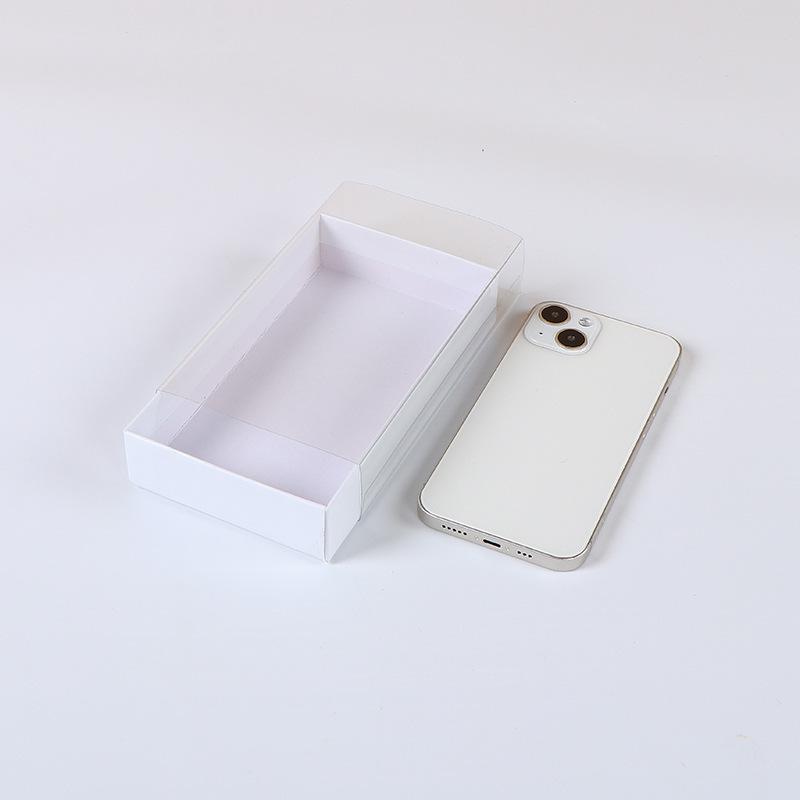 Creative Solid Color Thick Paper Drawer Jewelry Packag Box Greeting Card Necklace Bracelet Gift Package Paper Box Rectangular Transparent Gift Boxes