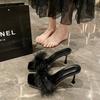 Fairy Wind Fluffy Cool Slippers Female Summer Wear 2025 New Versatile Sexy French Stunning High Heels with Skirt