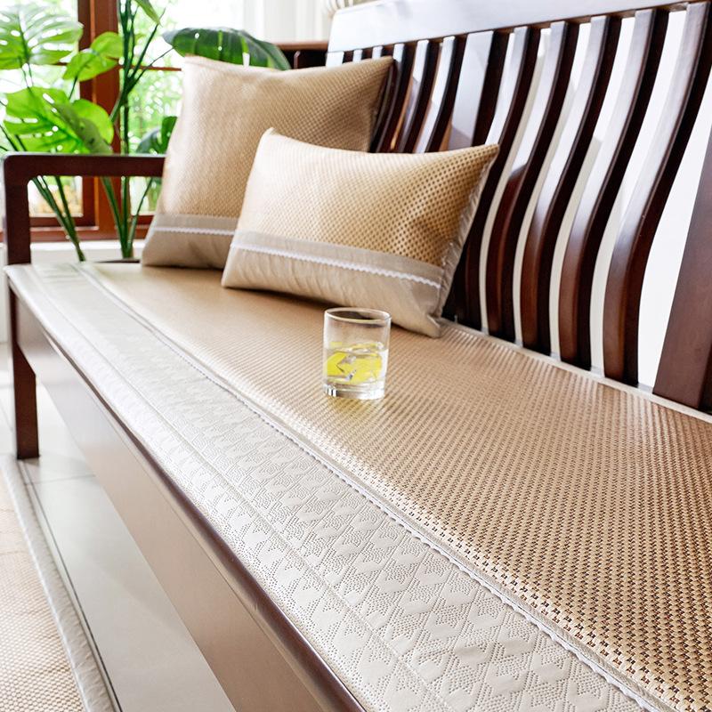 Chinese Style Rosewood Sofa Mat Summer Summer Non-Slip Ice Silk Rattan Cushion Sofa Cover Cloth