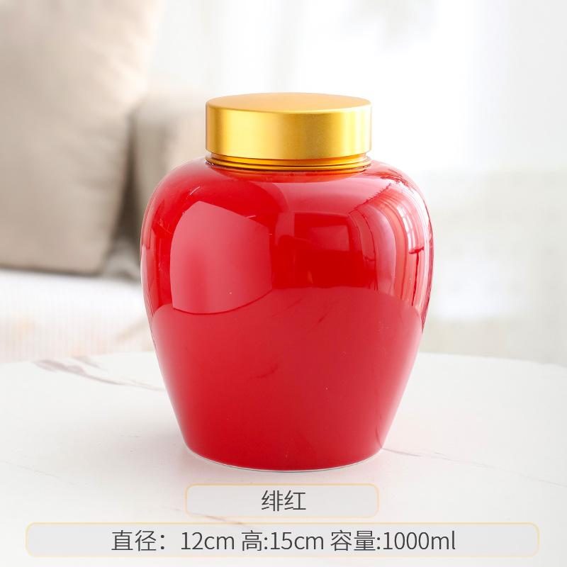 Creative Colorful Ceramic Candy Jar Portable Nuts Coffee Bean Medicinal Herb Storage Jar Household Moisture Proof Food Container