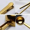 1 Pack Coffee Spoon with Clip Black 2 In1 Stainless Steel 1 Tablespoon Grinding Measuring Spoon with Bag Clip for Coffee and Tea