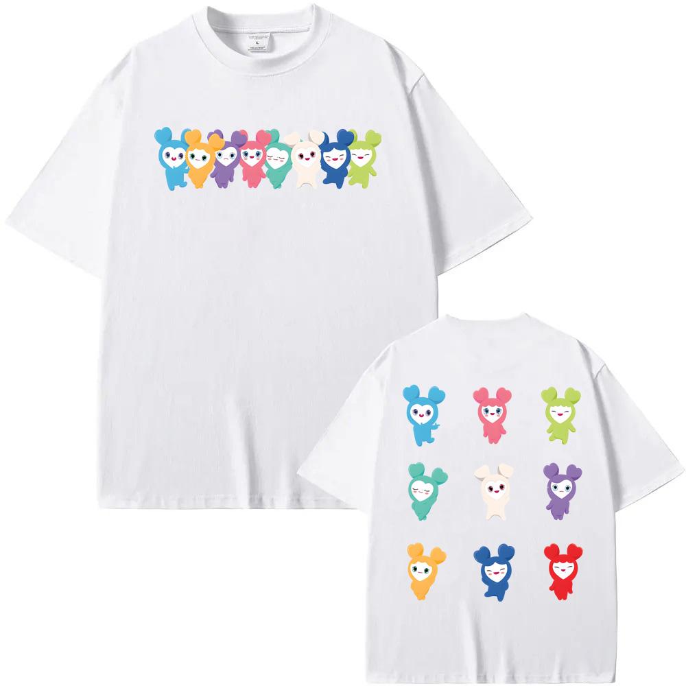 TWICE Mascot Lovelys T-Shirt Girl Group Summer New Style Lovelys Tees 100%Cotton High Quality Cute Round Neck Tee