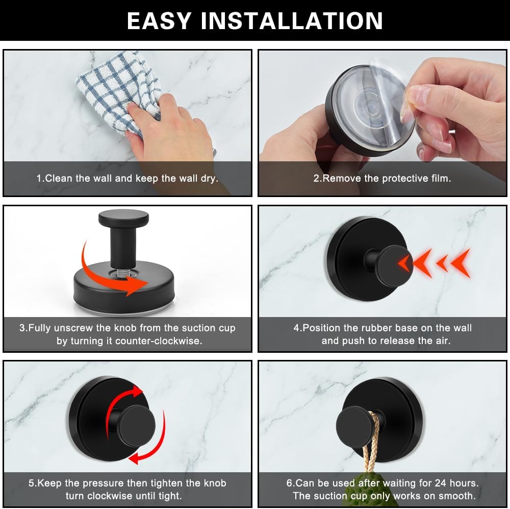 Vacuum Suction Cup Hooks No-drill Stainless Steel Bath Sucker Hook Hanger Glass Kitchen Bathroom Wall Hooks for Towel Handbag