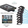 NFHK SlimSAS to SATA Target Slim SAS 8i 1 to 8 SATA RAID Drive Cable Meter Host/RAID Cable, 4.0 SFF-8654 74-Pin 7-Pin Controller/Hard 1.64 Feet/0.5