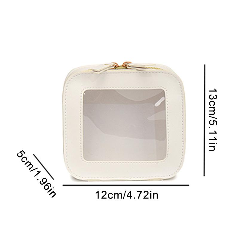 Borsa da Viaggio Piccola in Pelle Carina Trasparente per Trucco Organizer per Articoli da Toeletta Mini Borsa per Trucco Piccola Borsa per Cosmetici per Portafoglio