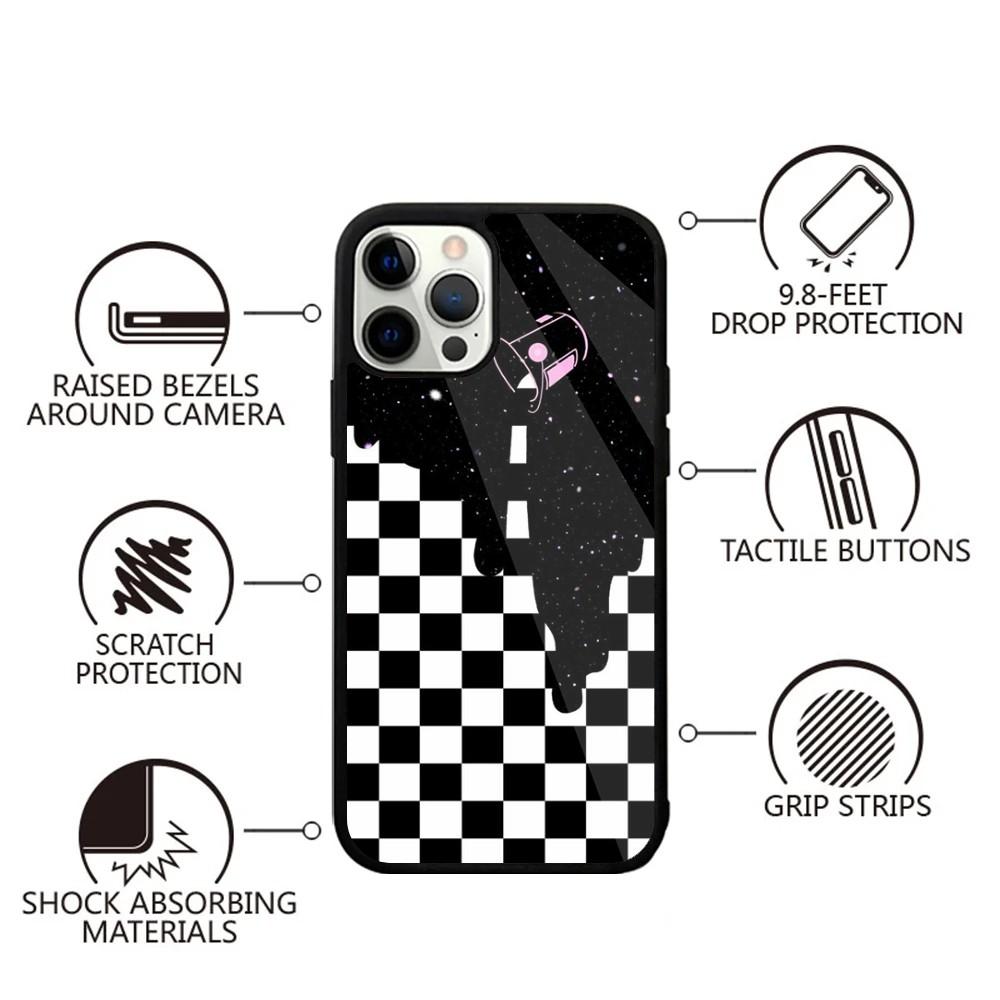 checkerboard checked chess board Phone Case For iPhone 16,15,14,13,12,11,Plus,Pro,Max,Mini Magsafe Magnetic Wireless Charging