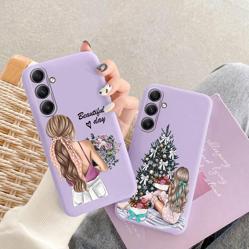 Flower Girls Soft Silicon Case For Xiaomi Redmi Note 13 Pro 13C 14 Samsung A35 A55 M35 S24 Huawei Honor 200 iPhone Camera Protective Shockproof Cover