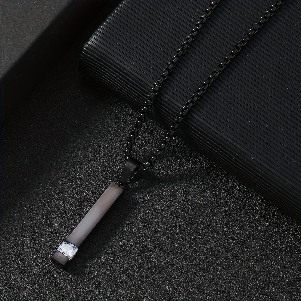 

Stainless Steel Necklace Three-Dimensional Square Diamond Pendant Fashion Punk Style Titanium Steel Jewelry Wholesale Manufacturer чёрный