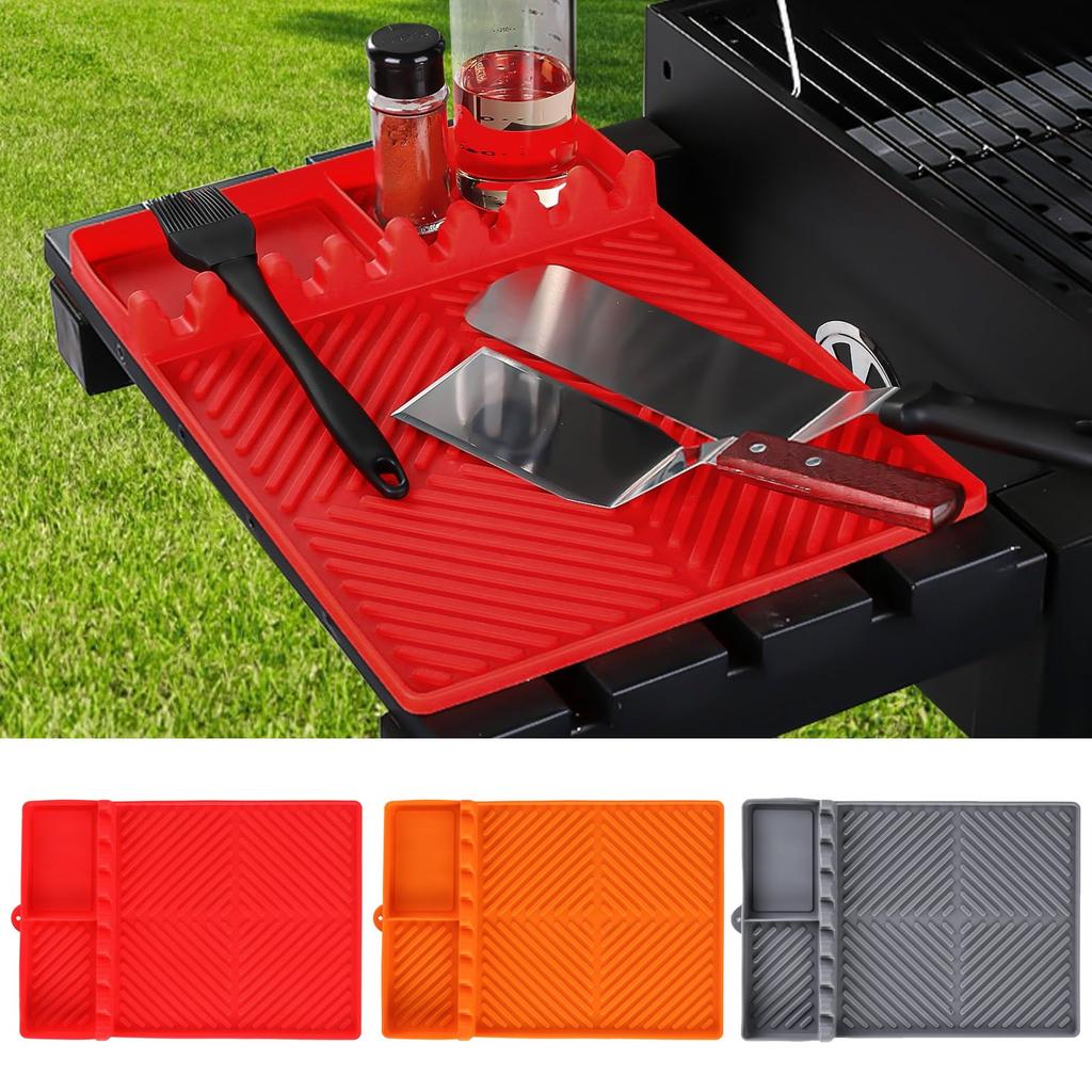 Side Shelf Mat Grill Multifunctional Placemat Silicone Bbq Pizza Mat Induction Cooker Cover Baking Pan Mat Barbecue Tools