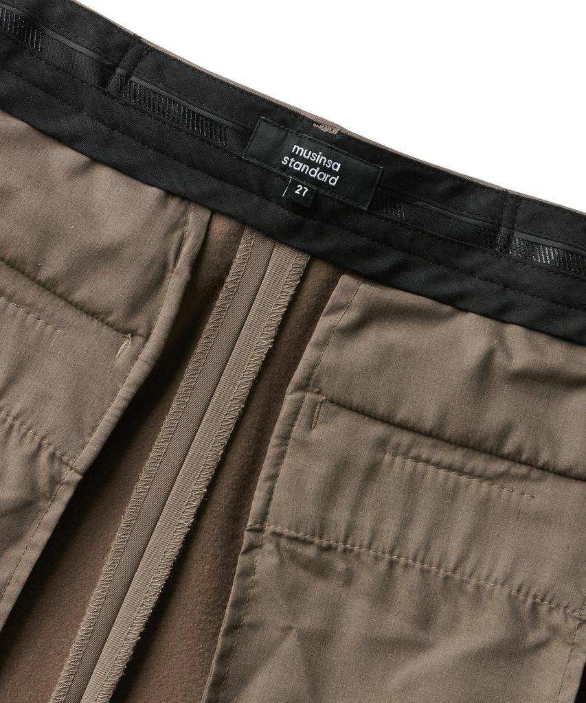 MUSINSA STANDARD WOMAN Women'S Heavyweight Fleece-Lined High-Waisted Wide Hidden Elastic Waist Slacks [Dusty Beige]