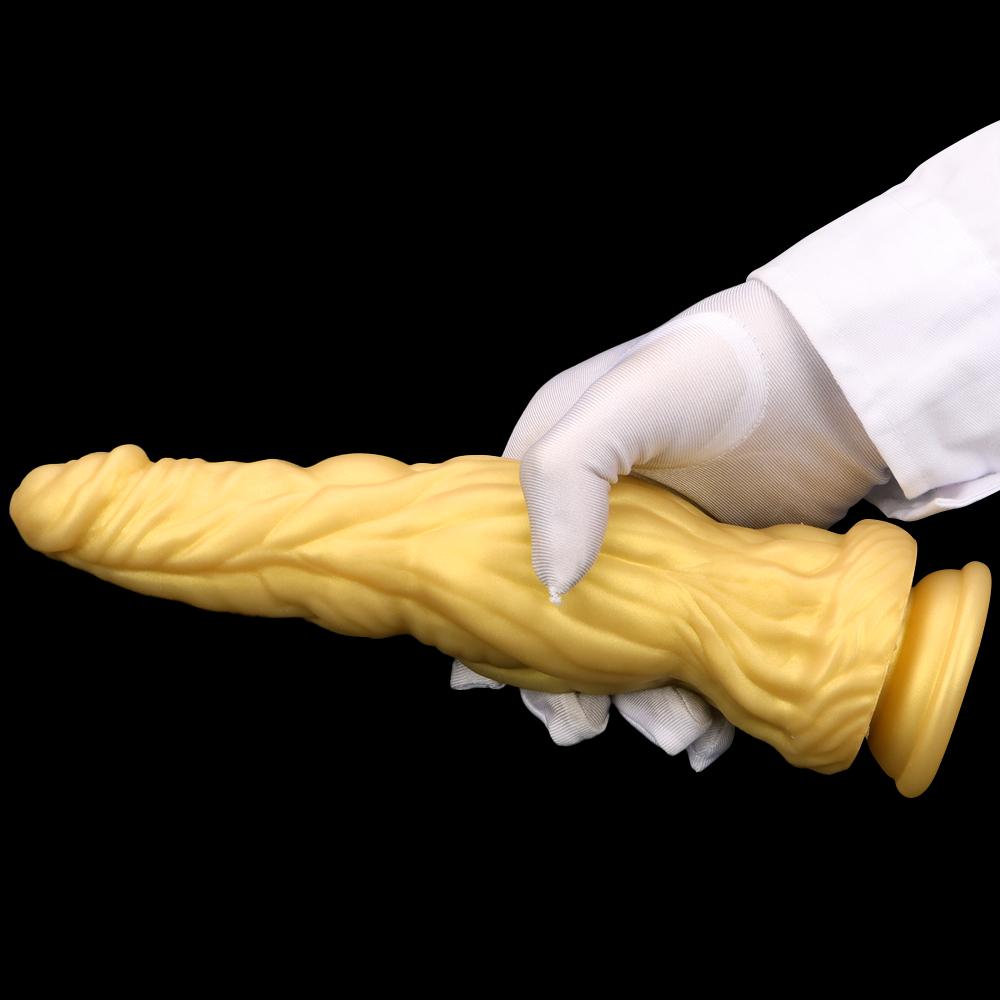 Zlatá silikonová měkká masturbační hůl Sexuální hračky simulační dildo Pussy Erotic Appliances