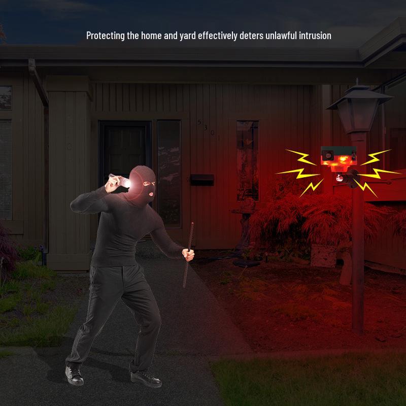 Solar-Powered 360° Infrared Motion Alarm & Light Animal Repeller with Voice Speaker