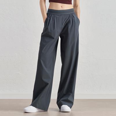 Lichtgewicht Wijde Pijpen Broek Yoga Broek voor Dames 30" Hoge Taille Losse Casual Lounge Reizen Werk Joggingbroek Dames
