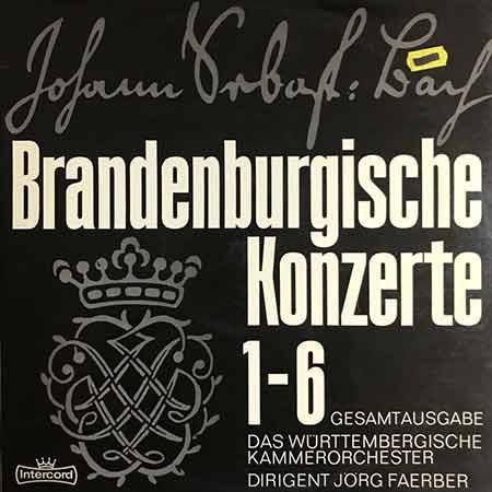 

LP Record JOHANN SEBASTIAN BACH WRTTEMBERG Die Brandenburgischen Konzerte 16 299032 Intercord Germany Classical Used