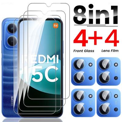 8 In 1 9H Clear Tempered Glass Screen Protector For Redmi 15C 4G 5G Camera Protective Glass On Redmy Readmi Redmi15C 15 C C15 5G
