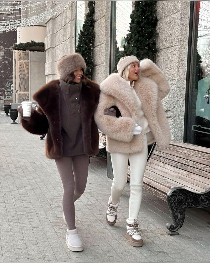 Women's Fluffy Faux Fur Lapel Coat - Casual Fox Fur Jacket