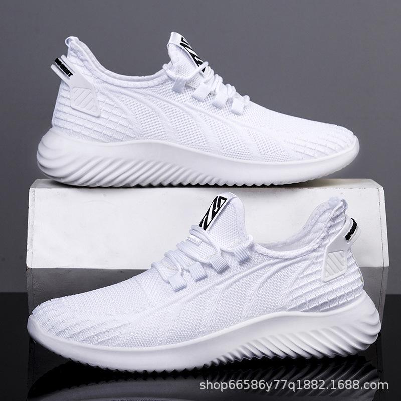 

Men s shoes 2025 summer new shoes sports shoes men s running shoes student shoes breathable men s casual shoes 44 білий