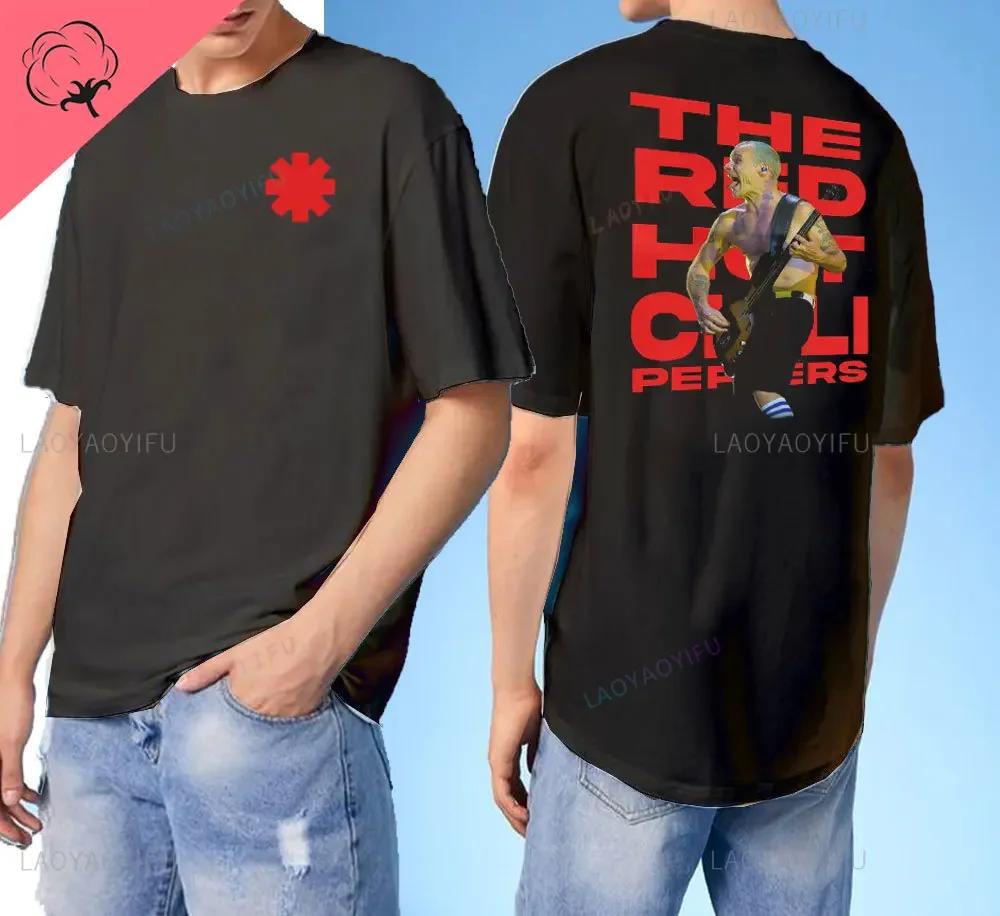Nuovo Arrivo 2024 Red Hot Chili Uomo T-Shirt Peppers Uomo T-Shirt Stampate su Doppio Lato Alta Qualità Manica Corta Maglietta Top Harajuku