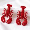  Ocean Wind Lobster Geometric Stud Earrings Women European American Exaggerated Niche High End Beach Jewelry Gift