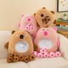Adorabile Set di Cuscini Peluche Capibara Riempito con Morbido Cotone PP Materiale Peluche Corto