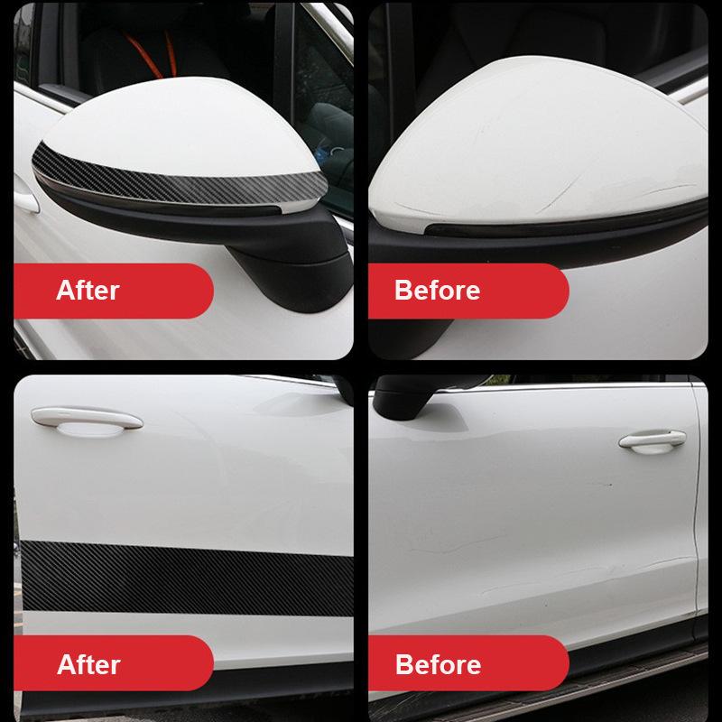 Nano Carbon Fiber Car Sticker DIY Paste Door Sill Protector Bumper Tape Car Protector Strip Waterproof Protection Film 3/5/7/10M