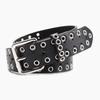 Hollowed Metal Women Leather Belt With Solid Color And Alloy Buckle Fashion