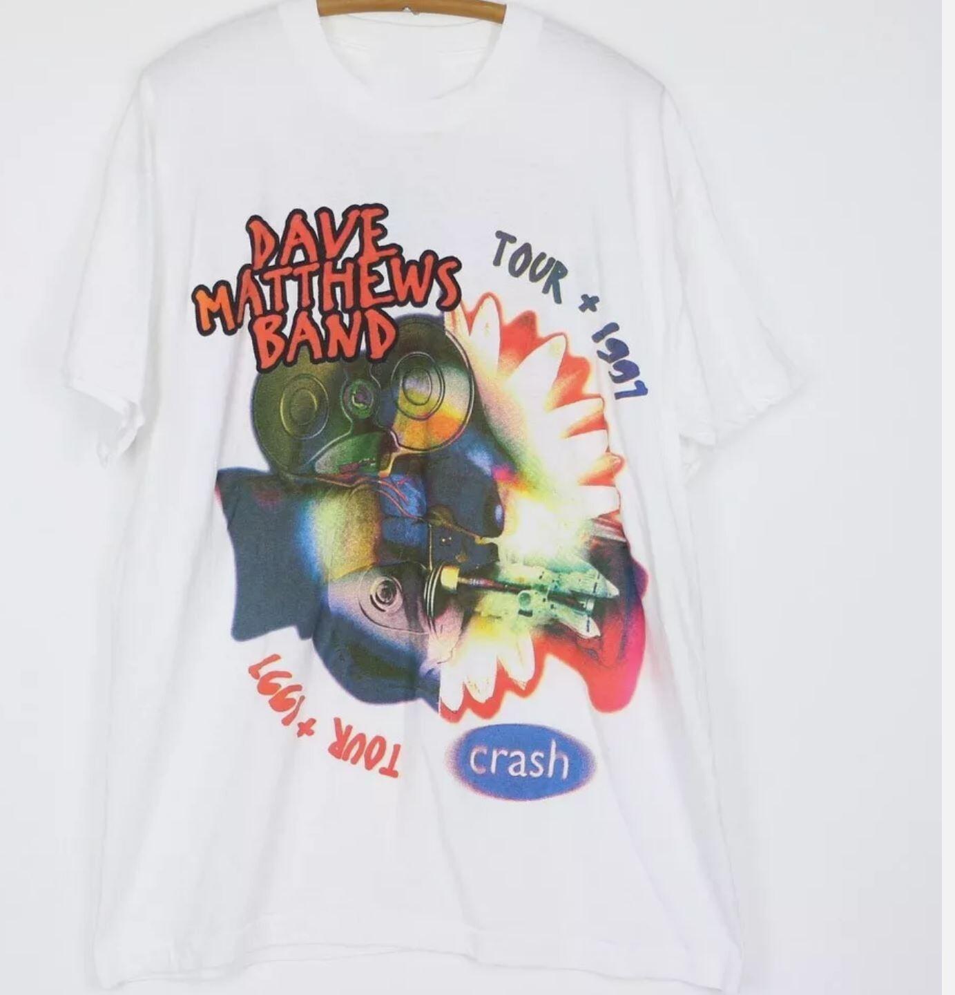 26 Dave Matthews Band Crash Tour 1997 White All Size Shirt Unisex T-Shirt XXXL