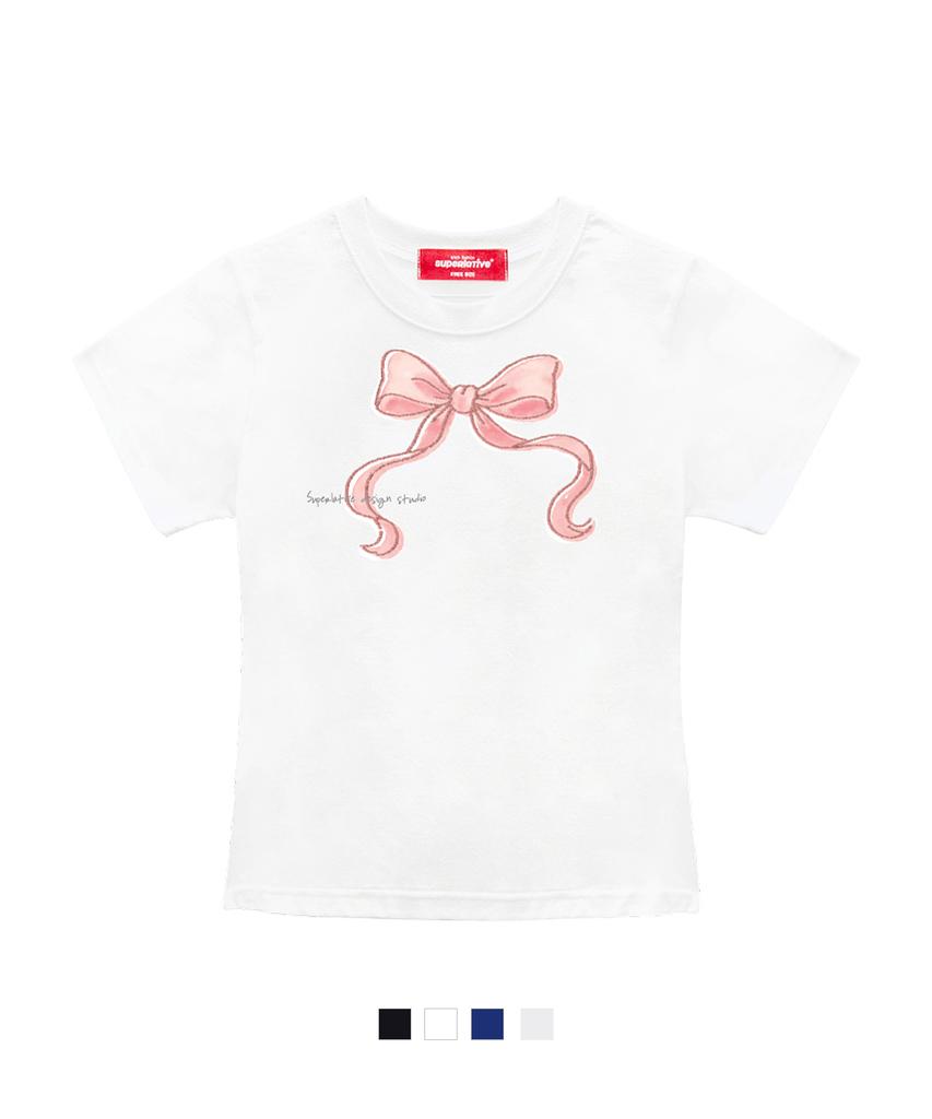 SUPERLATIVE S/P Sweing Ribbon Slim Fit Short Sleeve T-Shirt (Gfs2-5Sp164)