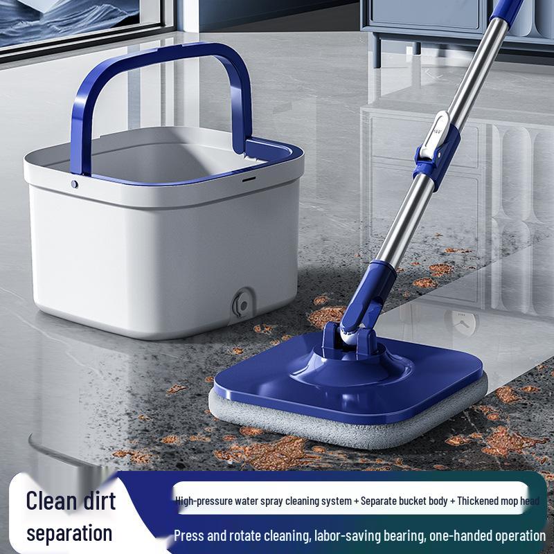 Lazy Mop: Rotating, Net-Free, No-Hand-Wash Mop for Effortless Wet & Dry Cleaning