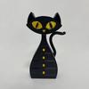 Black Cat Shaped Jewelry Box 3D Printed Cat Jewelry Organizer with 6 Drawers for Necklaces Bracelets Earrings Rings