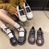 Butterfly Mary Jane Shoes  Brown Retro Uniform Shoes Loafers Summer Buckle Strap College Style Jk Small Leather Shoes