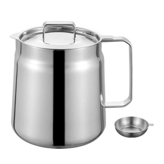 Nerezová nádoba na olejový filtr s výtokovou rukojetí Velkokapacitní všestranná nádoba na olejový filtr Multifunkční nádoba pro potravinářské fritézy pro kempování v kuchyni