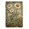 Vintage White Daisy Rustic Metal Wall Poster for Home