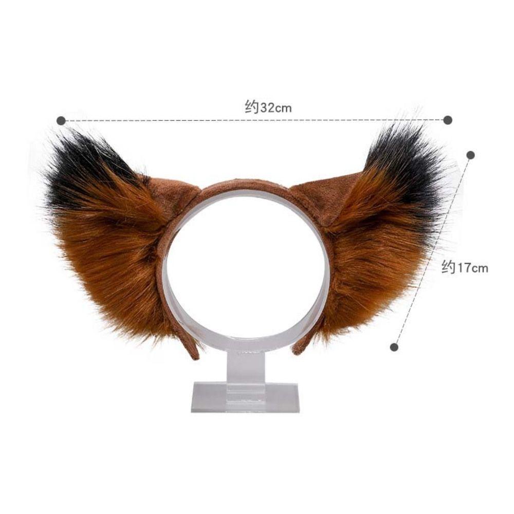 Cute Plush Fox Cat Ears Artificial Cosplay Hair Accessories Animal Ears Headwear  Christmas