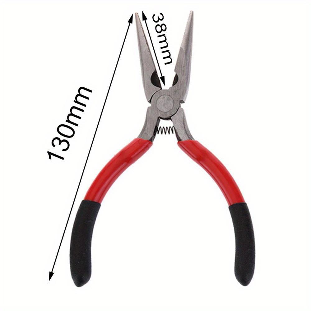 2pcs/set Needle Nosed Pliers 5 Inch DIY Hand Prebuilt Coil Wire Long Nose Pliers Portable Durable Steel Repair Tool