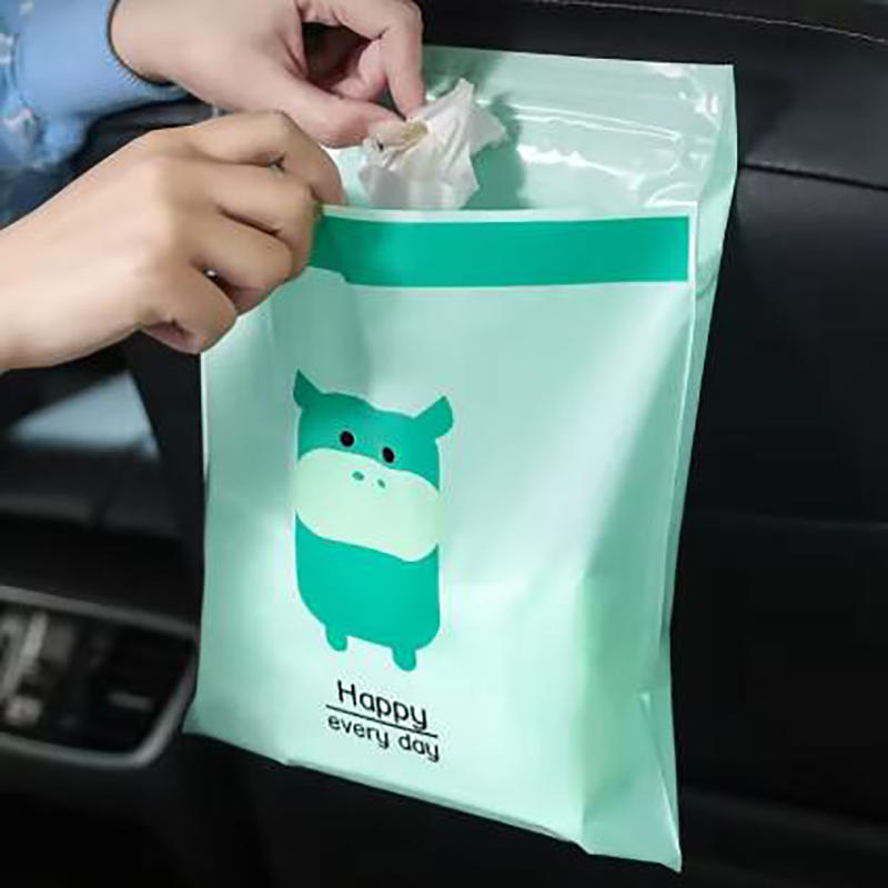 15PCS Car Leak-proof Vomiting Garbage Bag Portable Self-adhesive Garbage Cleaning Storage Bag