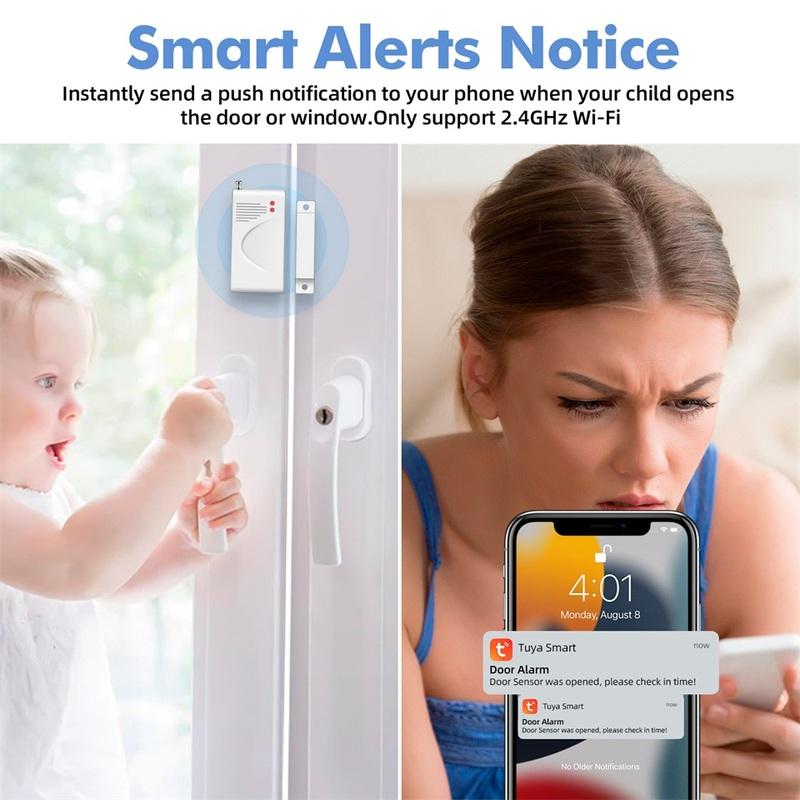 KERUI 120db Loud Sound Alarm System Siren Tuya Smart WIFI Wireless Security Alarm Kit Home Burglar Motion Door Sensor Alexa
