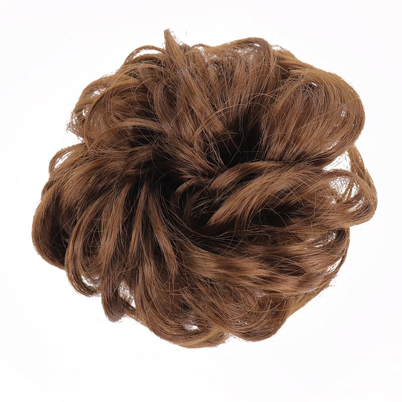 Messy Hair Bun Extensions Rubber Band Synthetic Hair Extension Curly Wavy Messy Synthetic Chignon Scrunchy Updo Hairpiece For Women Girls
