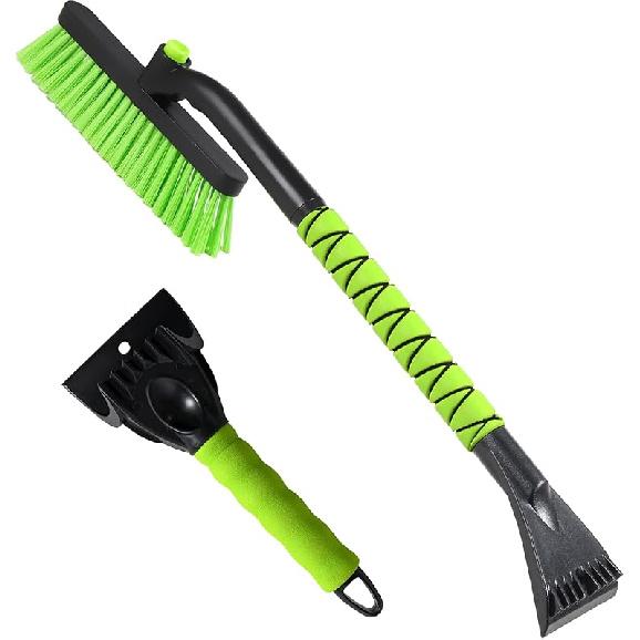 27" Snow Brush & Ice Scraper For Car Windshield, Detachable Snow Scrapers With Foam Grip For Cars, Trucks, SUVs