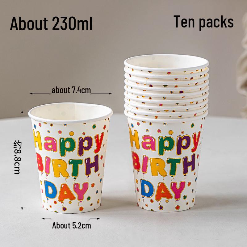Disposable Party Supplies Set: Paper Plates and Cups for Birthdays and Weddings