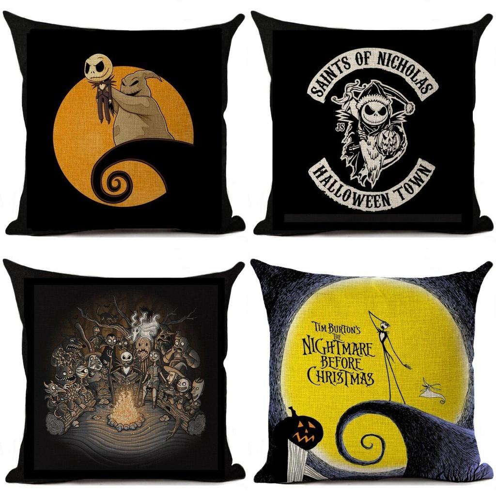 High Quality Nightmare Before Christmas Cushion Cover Sofa Home Decor Linen Material