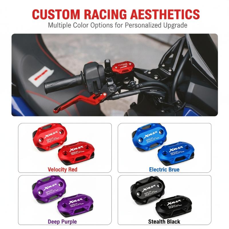 2Pcs Cnc Front Brake Fluid Reservoir Cap For Xmax 250/300 V1 V2 V3 (2017–2026)