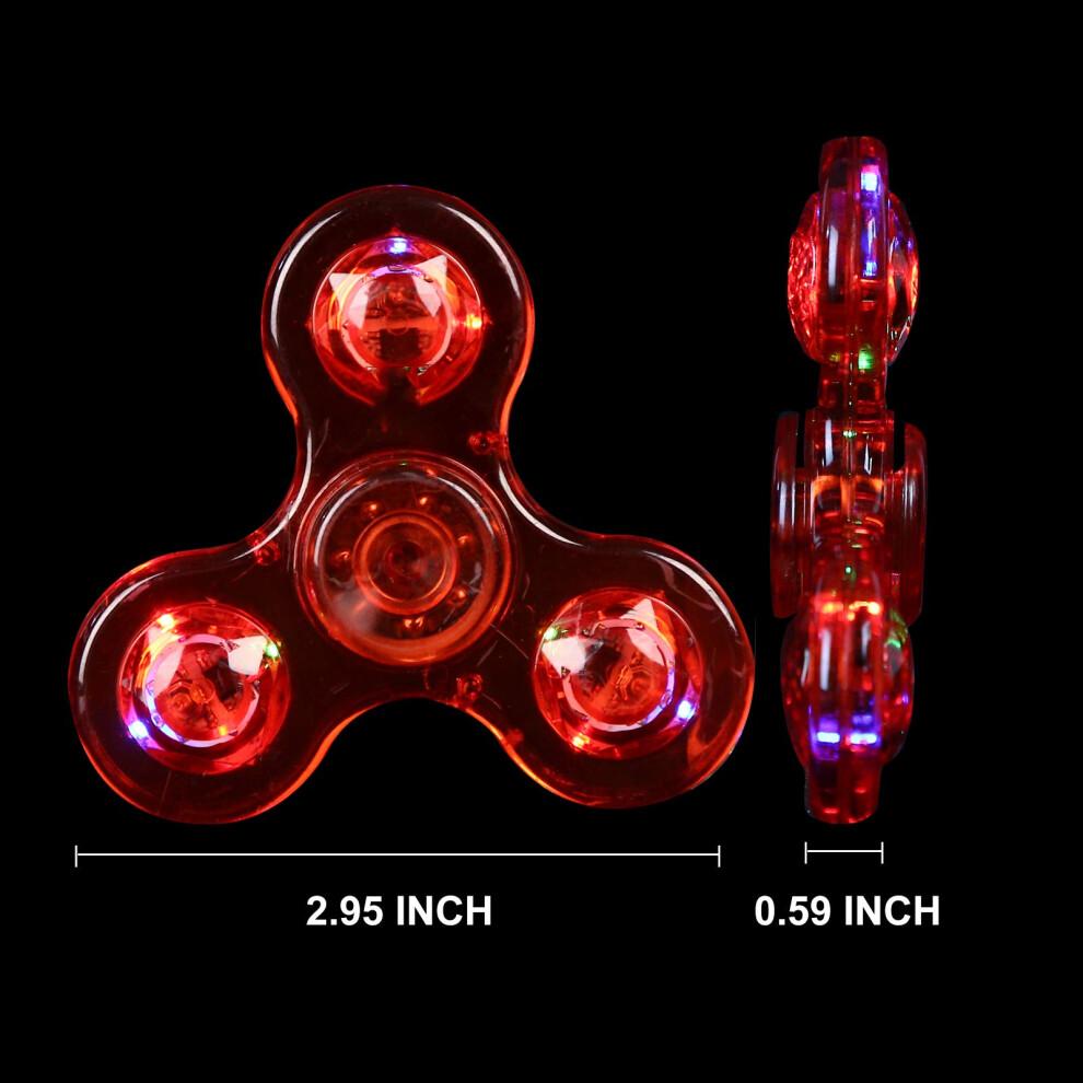 SCIONE Crystal LED Light Fidget Spinner for Kids,LED Light up Fidget Toy for Toddlers,Glow in The Dark Party Supplies Stress Relief for Children Adul