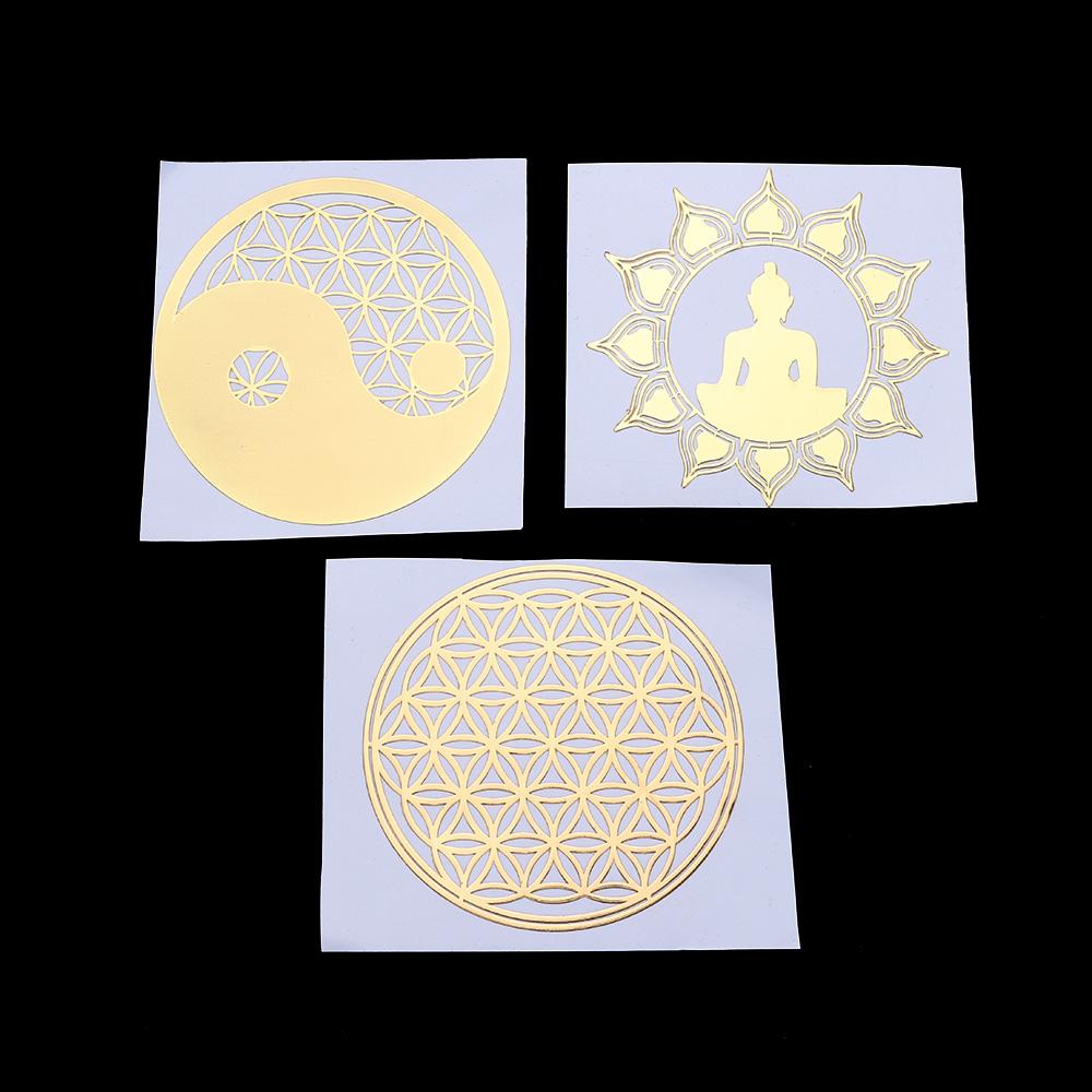 Pattern Art Crafts Energy Sticker Sacred Geometric Sticker Metal Copper Sticker for Making Mould
