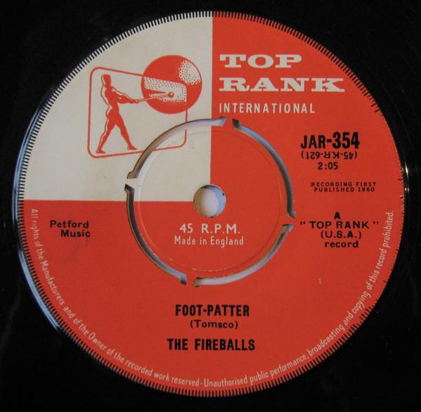 

7inch Record FIREBALLS - Foot-Patter JAR354 Top Rank Intern 1960 UK Rock Used