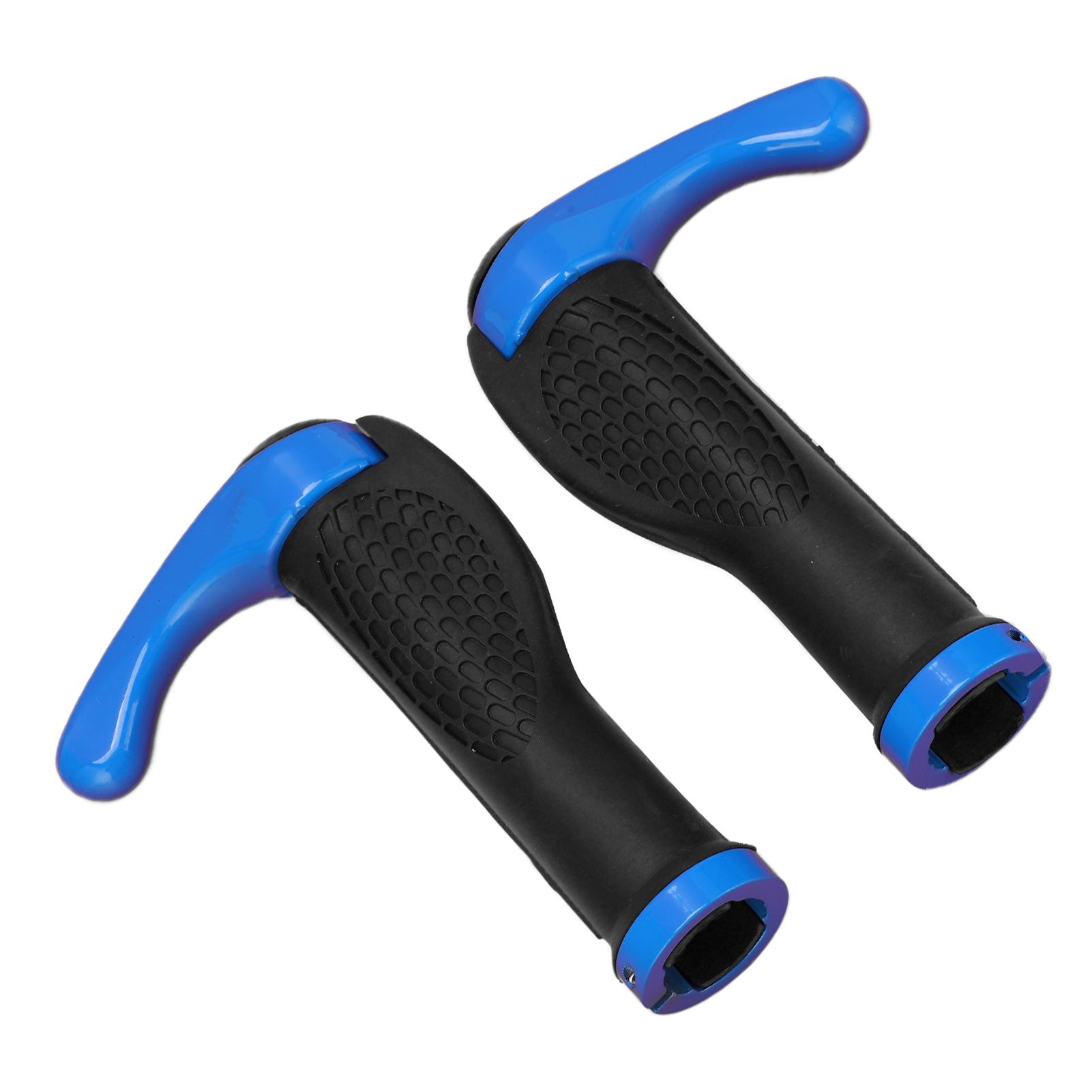 2PCS Bicycle Handlebar Grip Rubber Ox Horn Handlebar Cover for Mountain BikesBlue