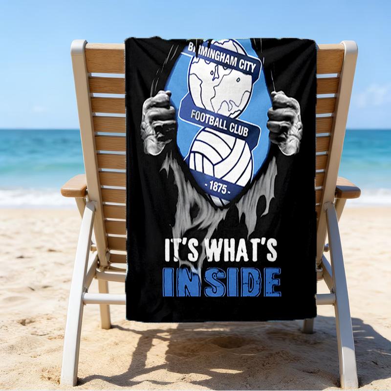 Birming-ham Football Club Printed Beach Towel, Super Soft Microfiber, Perfect Gift Birthday, for Pool, Beach, Travel, for Family and Friends